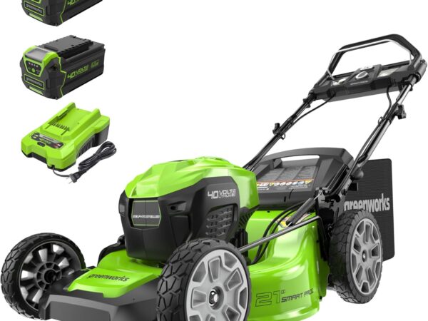 Greenworks 40V 16" Cordless Lawn Mower. Ultra-Light Push Mower with 4.0Ah Battery & Charger(75+ Tool Compatibility. 45Min Runtime)