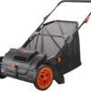 VEVOR Push Lawn Sweeper. 21inch Leaf & Grass Collector. Heavy Duty Thickened Steel Durable to Use with Large Capacity 3.5 cu. ft. Mesh Collection Hopper Bag. 2 Spinning Brushes